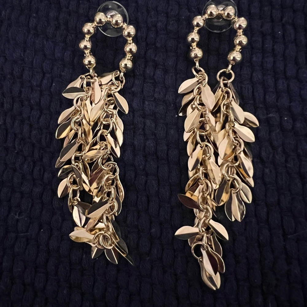 Fun!!! Gold Dangle Earrings With Posts! - image 1